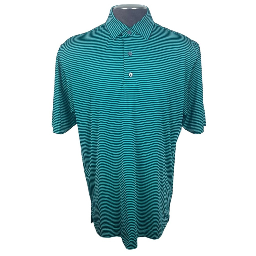 FootJoy Classic ProDry Performance Green Striped Golf Polo (L)